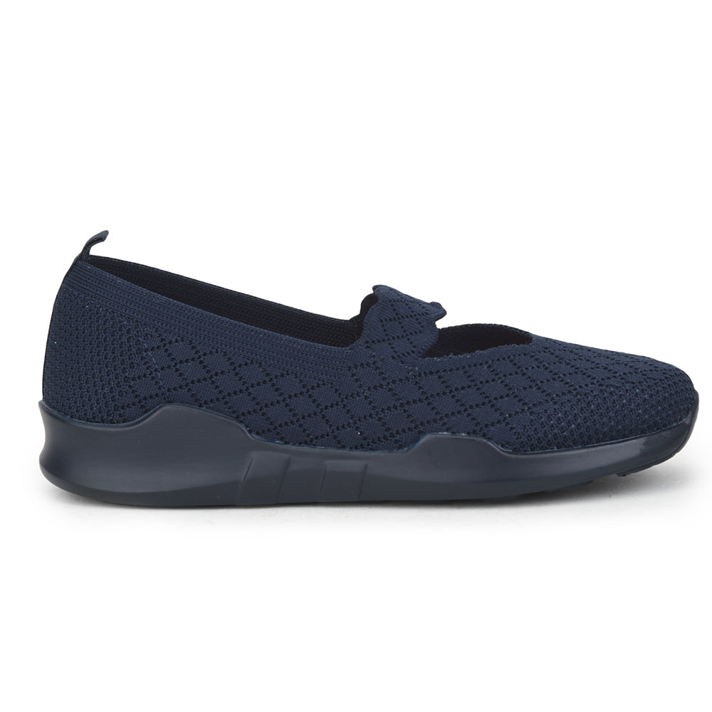 Force 1 Non Lacing Navy Blue Casual Slip on Shoes For Women AVILA-48 By Liberty