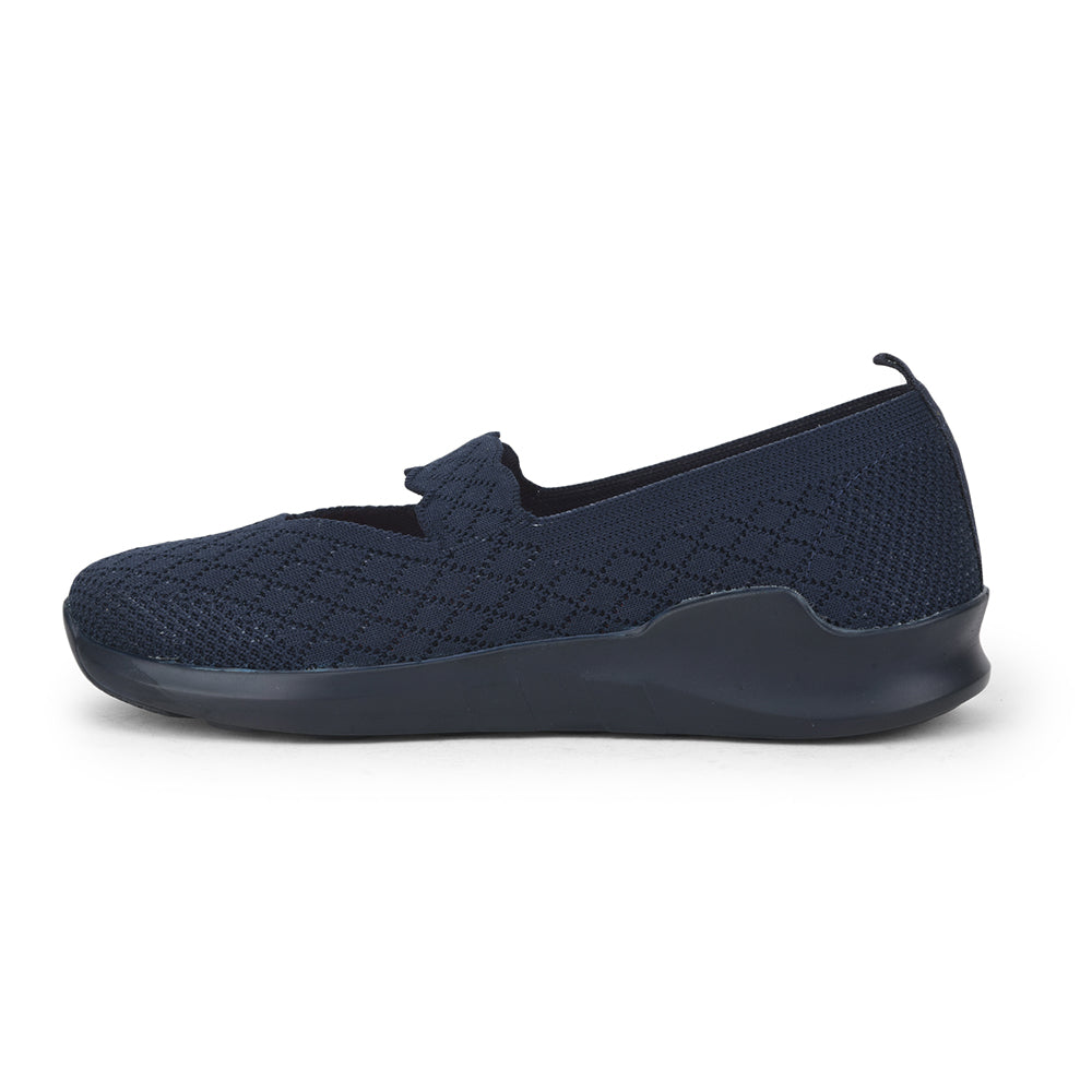 Force 1 Non Lacing Navy Blue Casual Slip on Shoes For Women AVILA-48 By Liberty