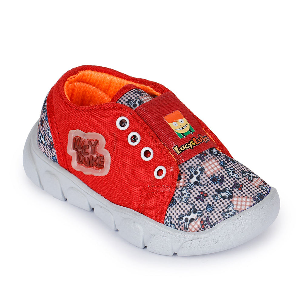 Lucy & Luke Casual Red Non-Lacing Shoes For Kids FLYNN-15 By Liberty