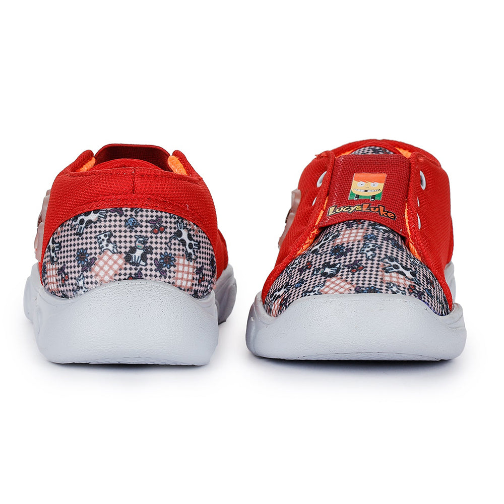 Lucy & Luke Casual Red Non-Lacing Shoes For Kids FLYNN-15 By Liberty