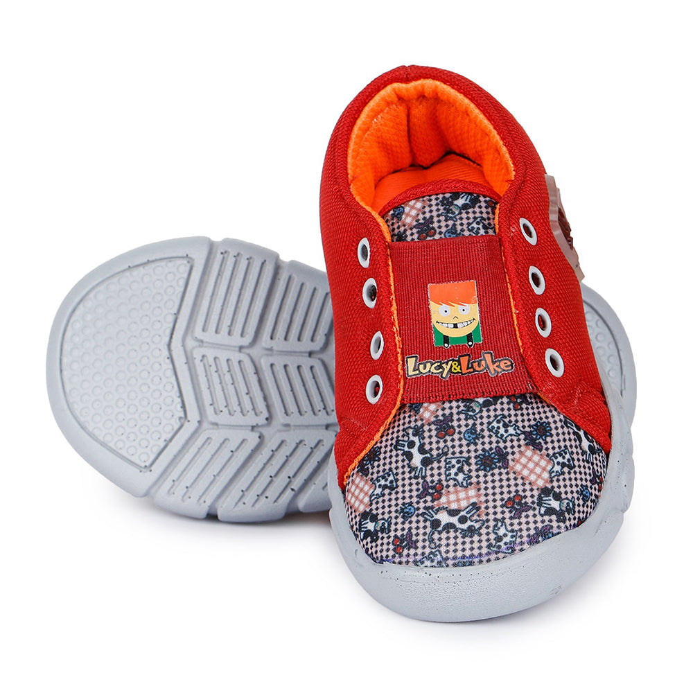 Lucy & Luke Casual Red Non-Lacing Shoes For Kids FLYNN-15 By Liberty