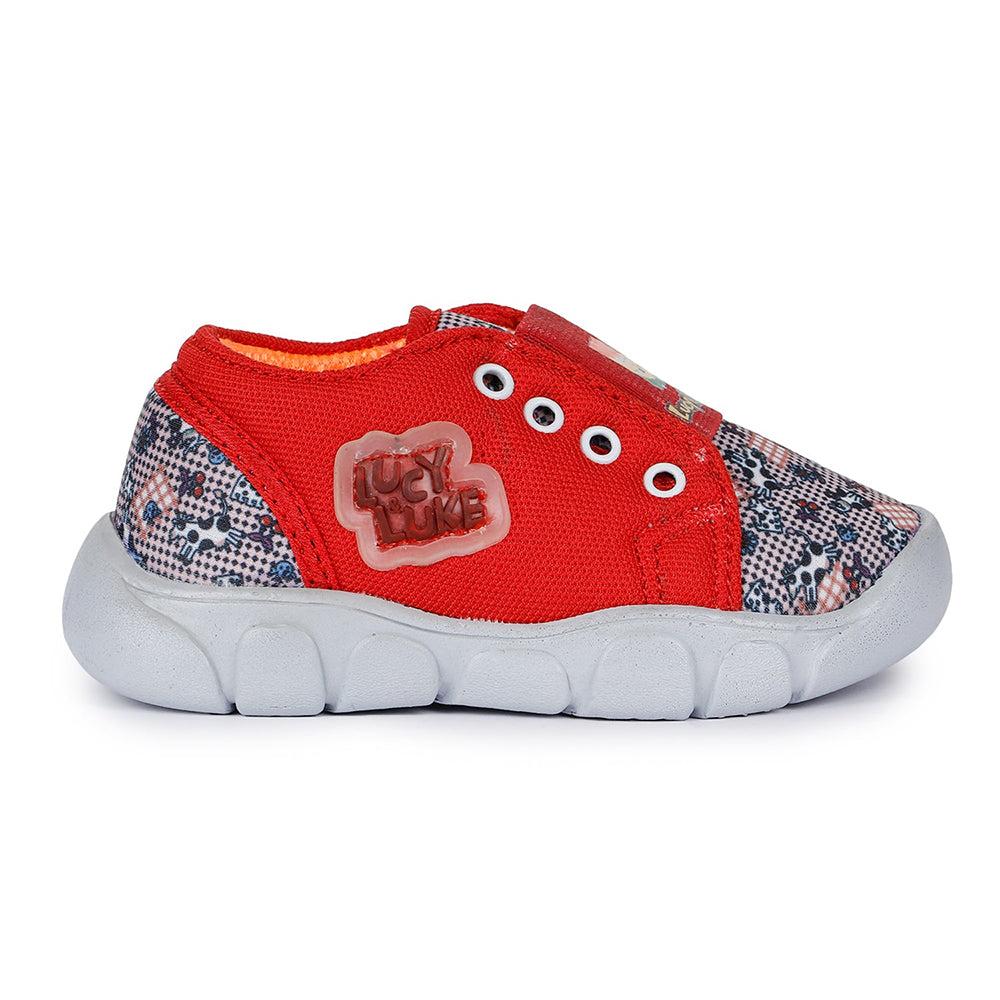 Lucy & Luke Casual Red Non-Lacing Shoes For Kids FLYNN-15 By Liberty