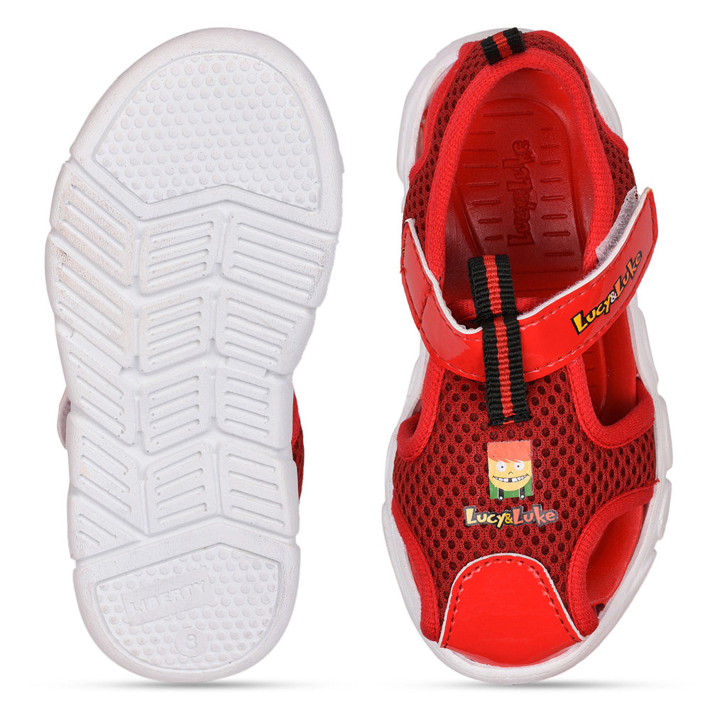 Lucy & Luke (Red) Casual Sandal For Kids FLYNN-29 By Liberty