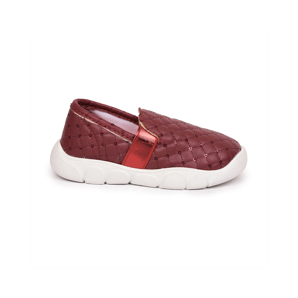 Lucy & Luke (Maroon) Casual Non Lacing Shoes For Kids FLYNN-31 By Liberty