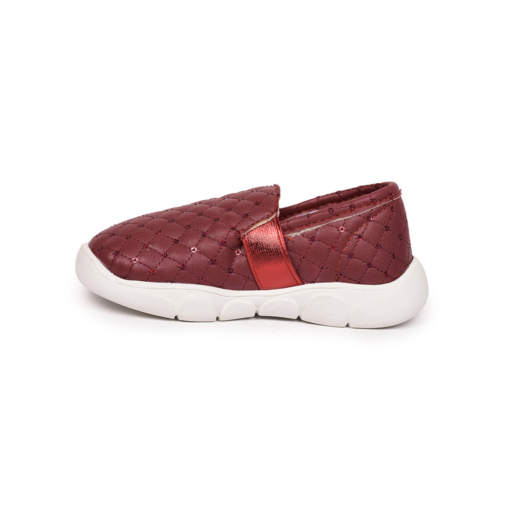 Lucy & Luke (Maroon) Casual Non Lacing Shoes For Kids FLYNN-31 By Liberty