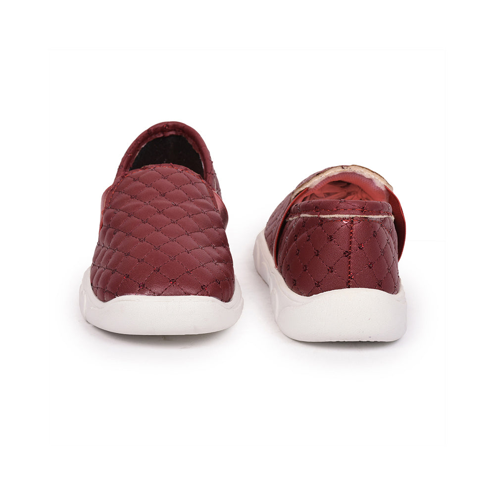 Lucy & Luke (Maroon) Casual Non Lacing Shoes For Kids FLYNN-31 By Liberty