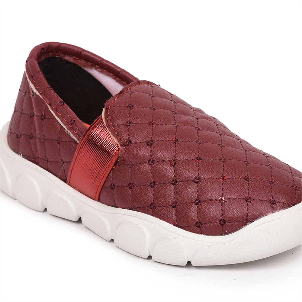 Lucy & Luke (Maroon) Casual Non Lacing Shoes For Kids FLYNN-31 By Liberty