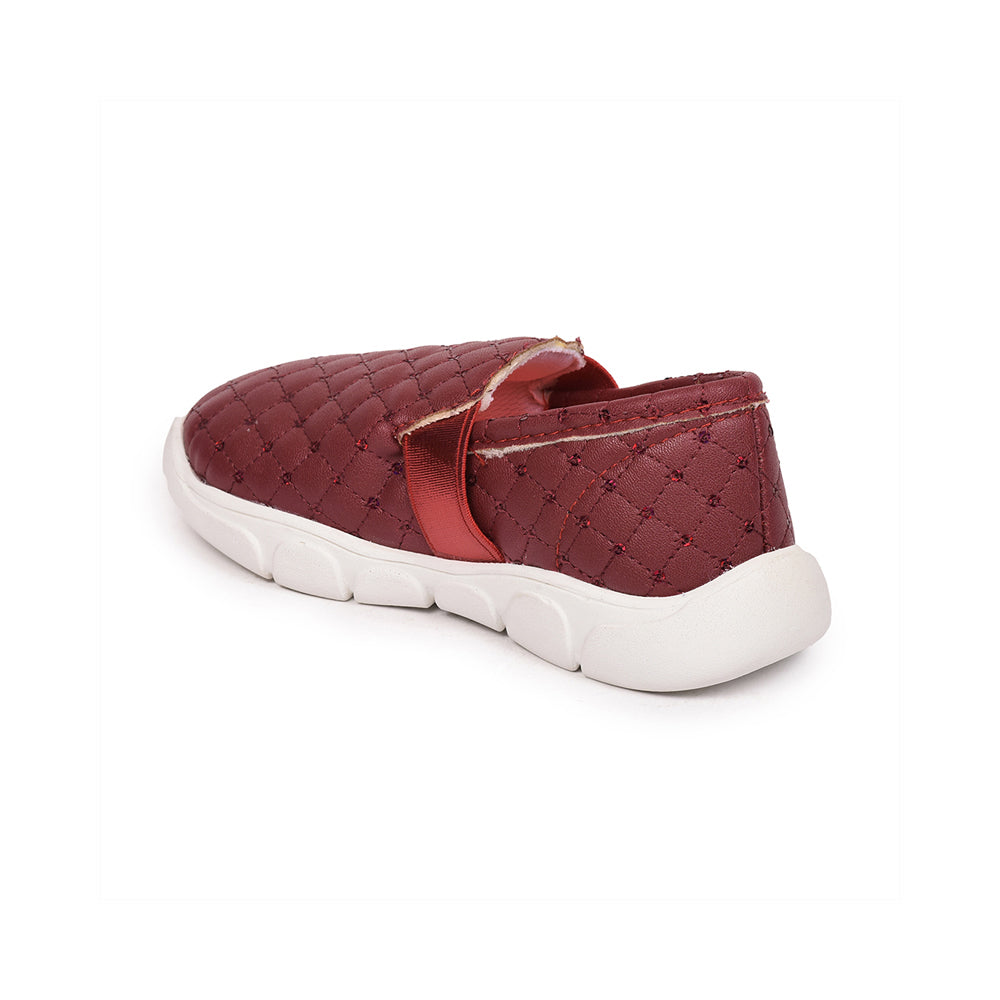 Lucy & Luke (Maroon) Casual Non Lacing Shoes For Kids FLYNN-31 By Liberty