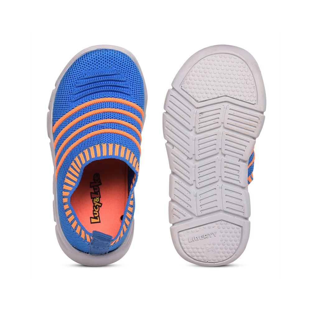 Lucy & Luke (Blue) Casual Non Lacing Shoes For Kids FLYNN-37 By Liberty