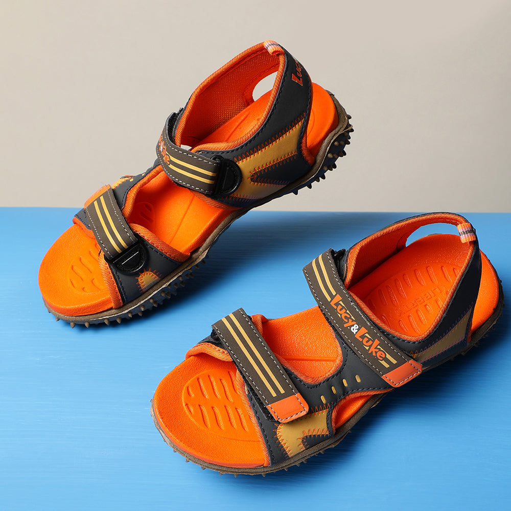 Lucy & Luke (Orange) Casual Sandal For Kids BEN-1 By Liberty