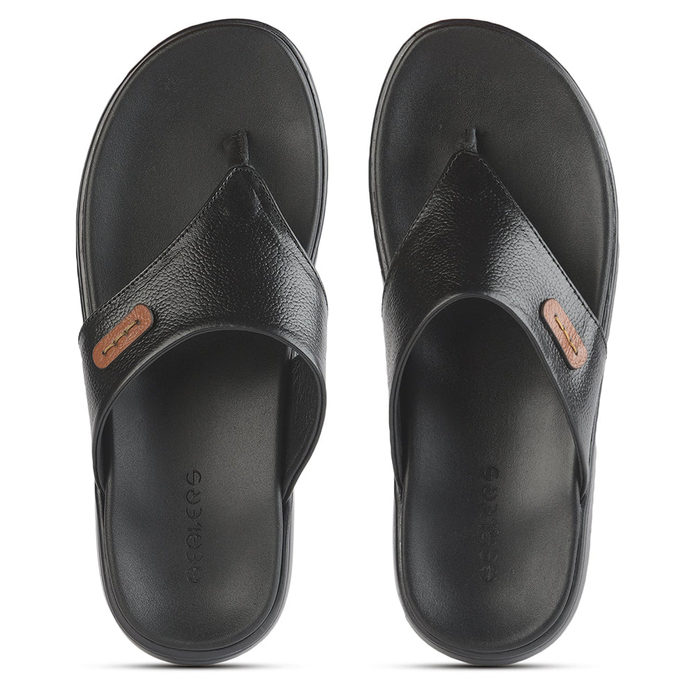 Healers Casual Black Slipper For Men MDL-5 By Liberty