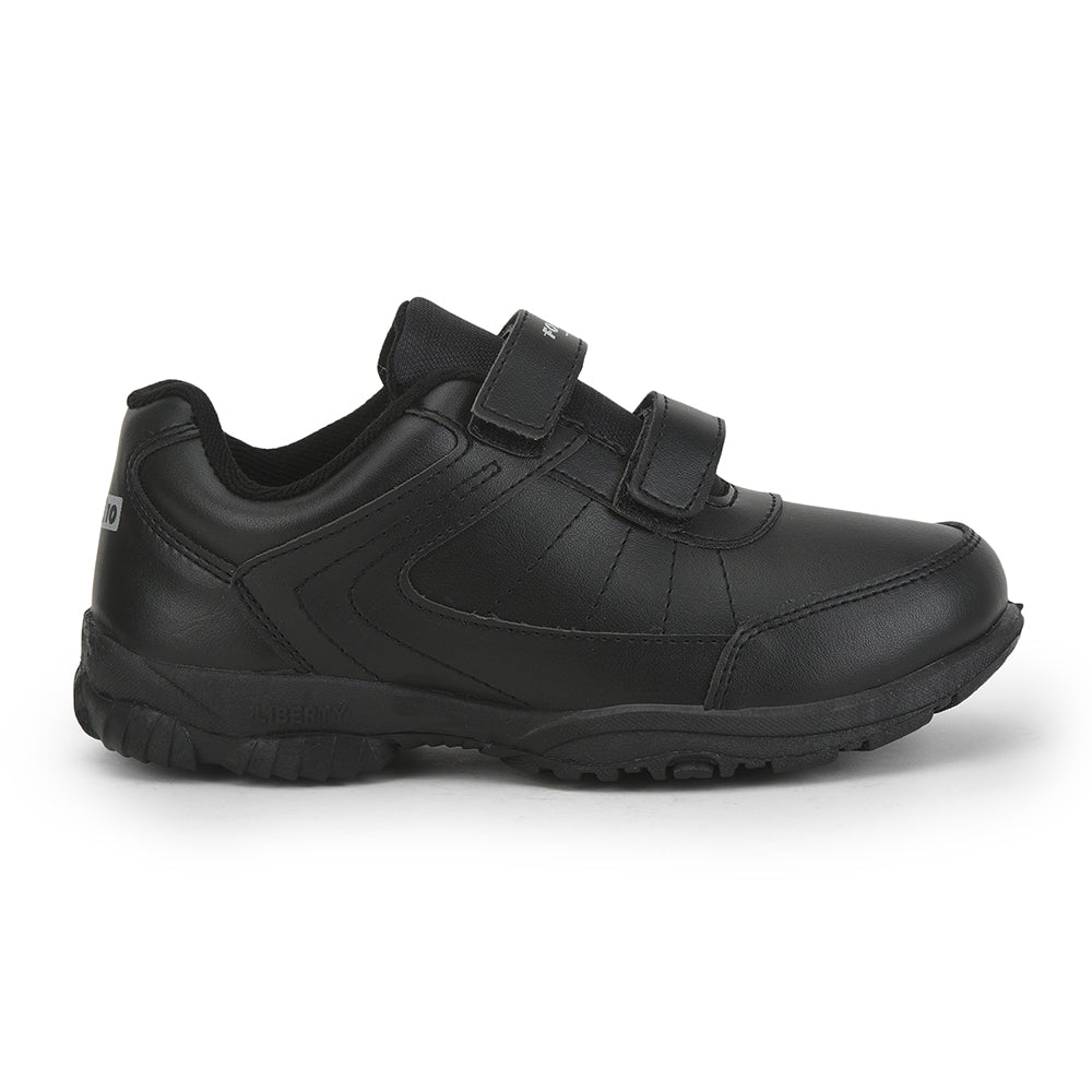 Force 1 (Black) Velcro School Shoes For Kids SCHZONE-DV By Liberty