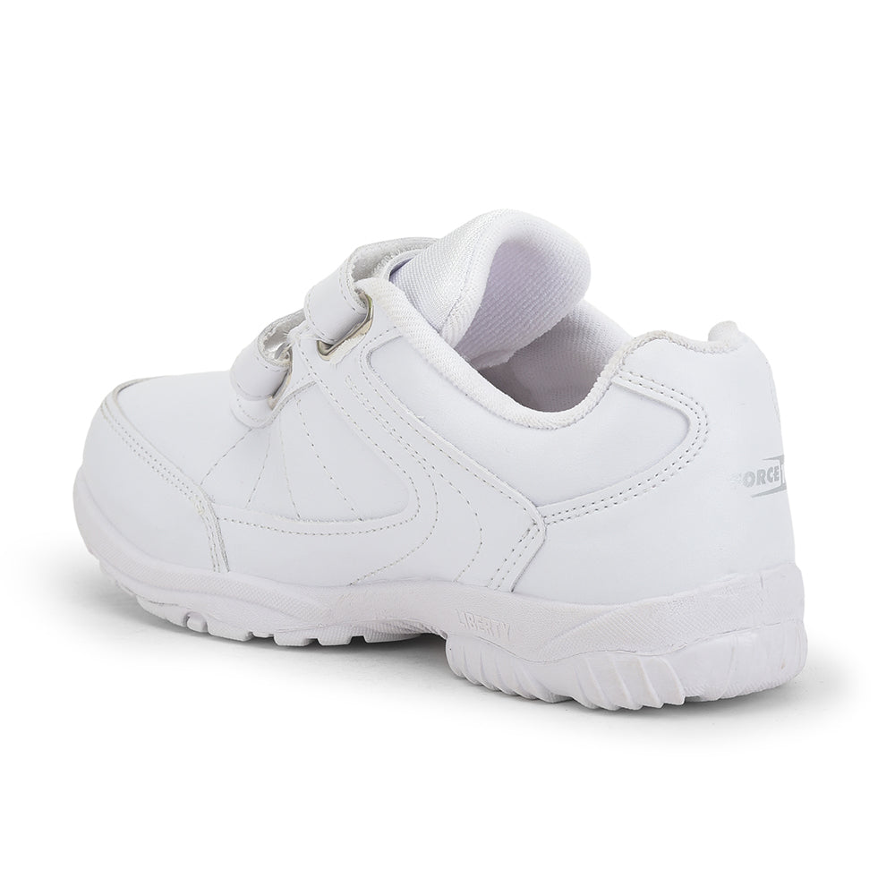 Force 1 (White) Velcro School Shoes For Kids SCHZONE-DV By Liberty