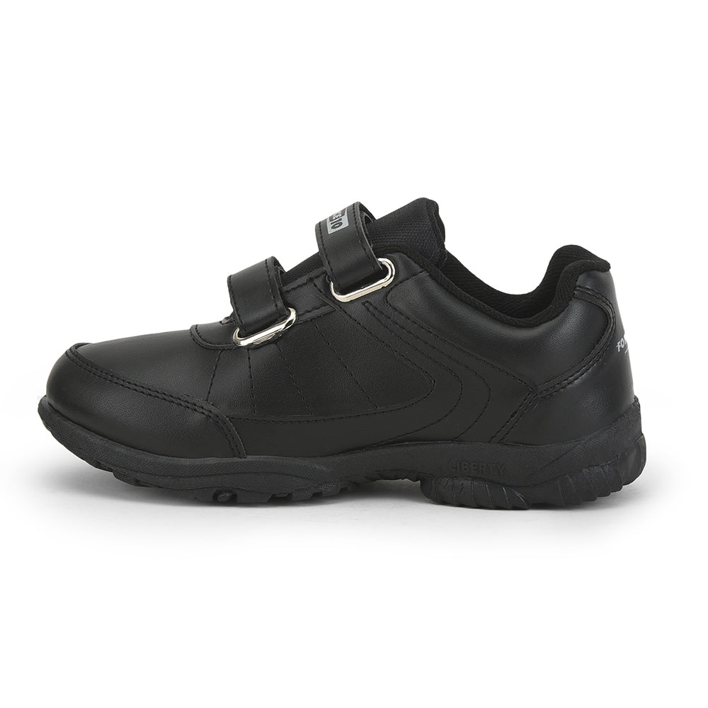 Force 1 (Black) Velcro School Shoes For Kids SCHZONE-DV By Liberty