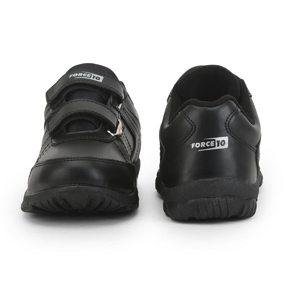 Force 1 (Black) Velcro School Shoes For Kids SCHZONE-DV By Liberty