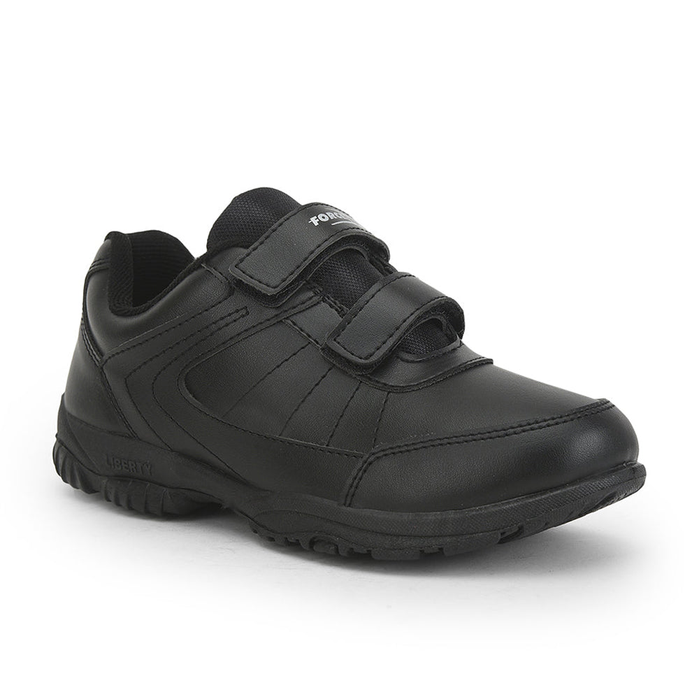 Force 1 (Black) Velcro School Shoes For Kids SCHZONE-DV By Liberty