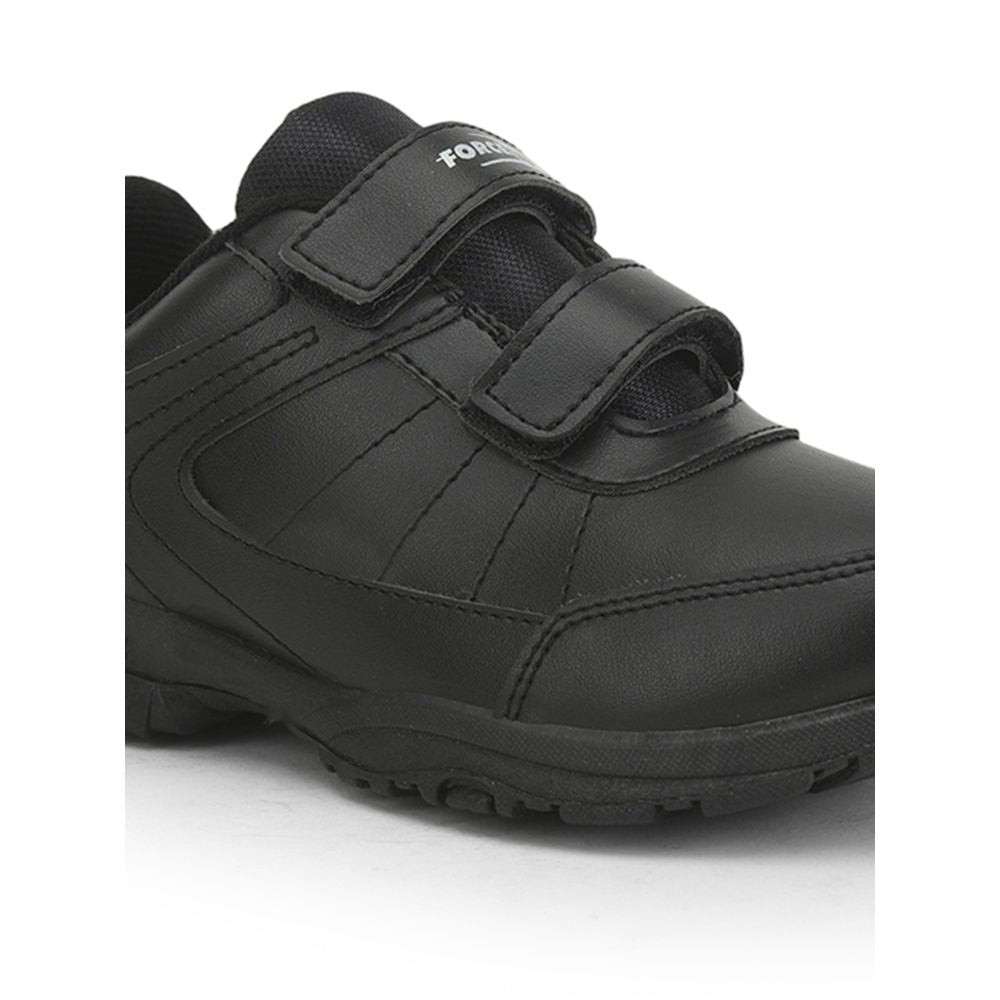 Force 1 (Black) Velcro School Shoes For Kids SCHZONE-DV By Liberty