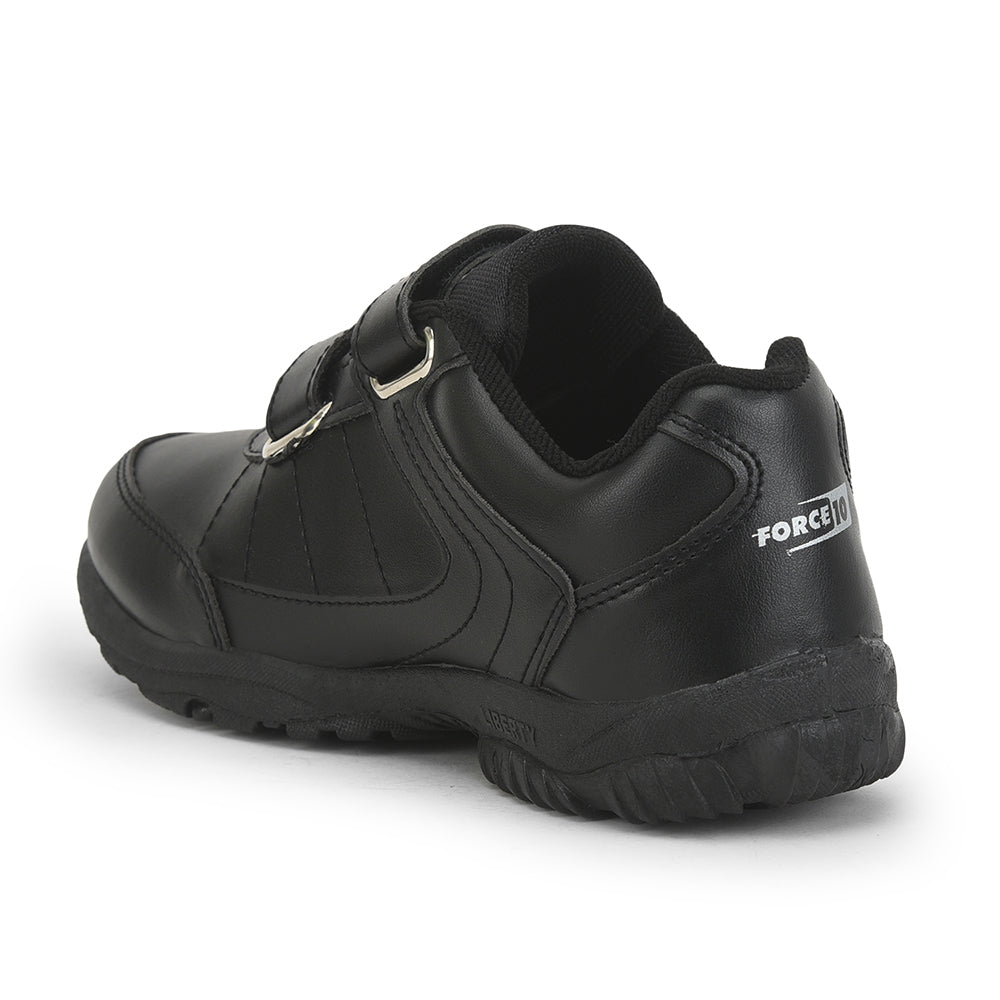 Force 1 (Black) Velcro School Shoes For Kids SCHZONE-DV By Liberty