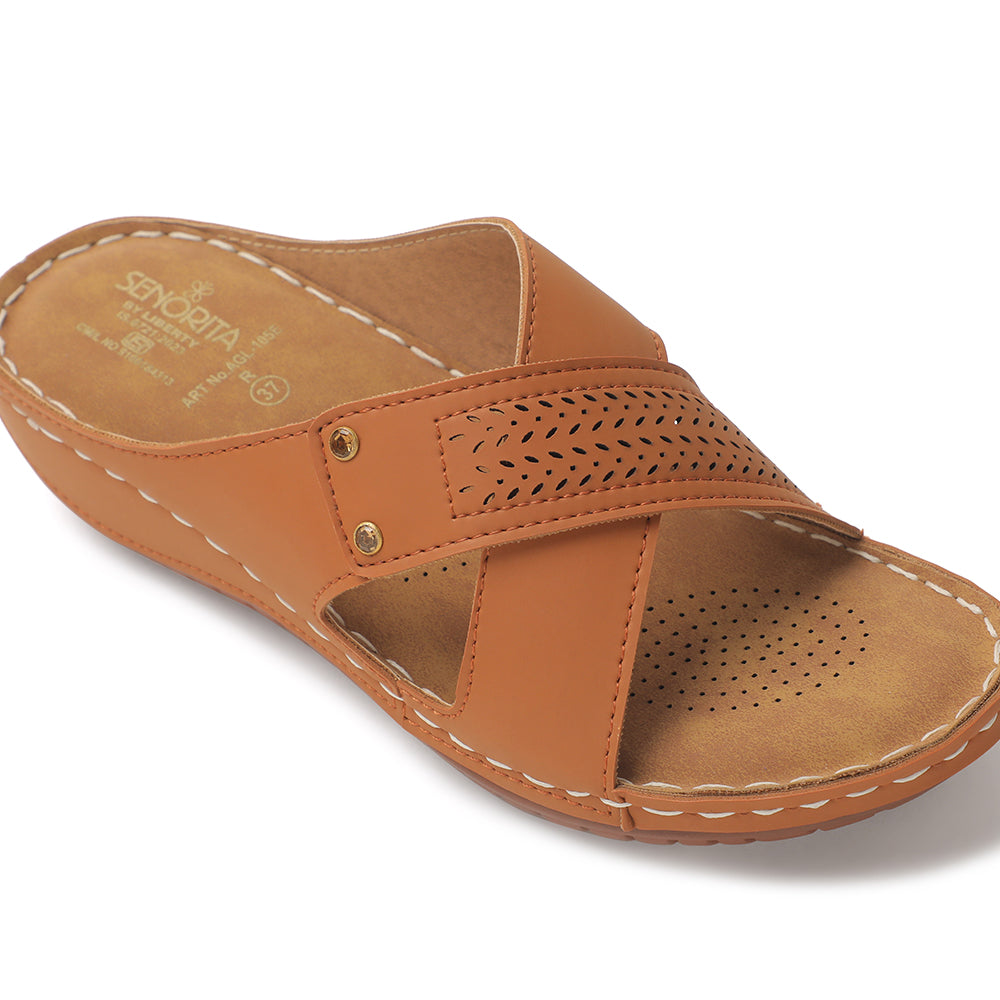 Senorita Tan Casual Slipper For Women AGL-105E 