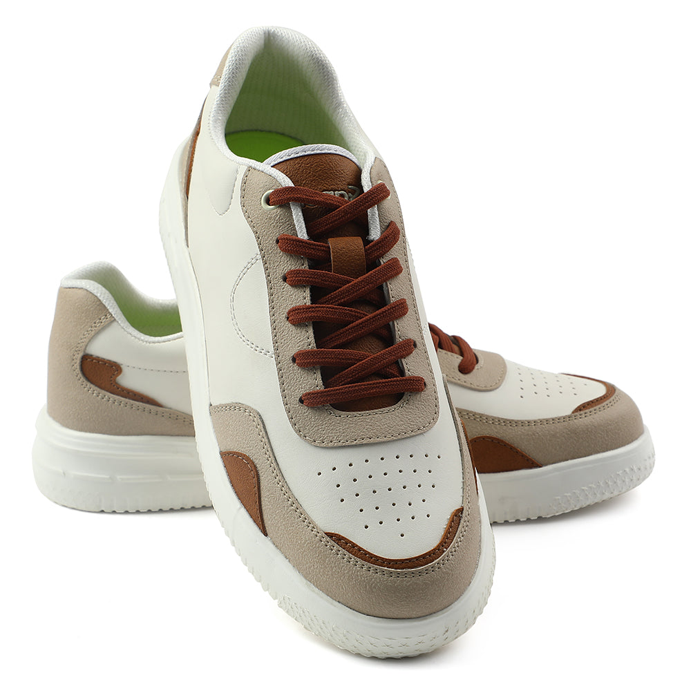 Leap7x Brown Casual Lacing Sneakers For Men AMAZER-3E 