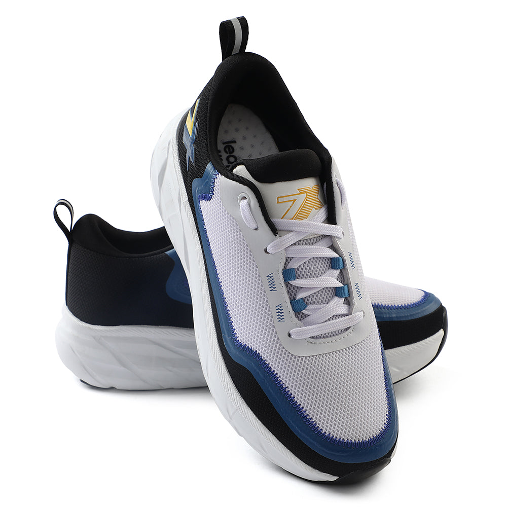 Leap7x White Sports Lacing Running Shoes For Men ROBUST-3E 