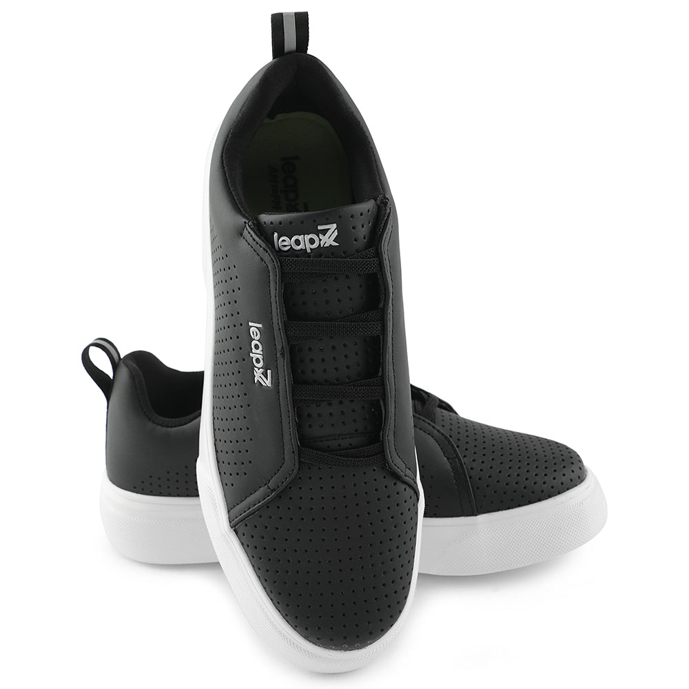 Leap7x Lacing Black Casual Sneakers For Men CROATIA-2E 