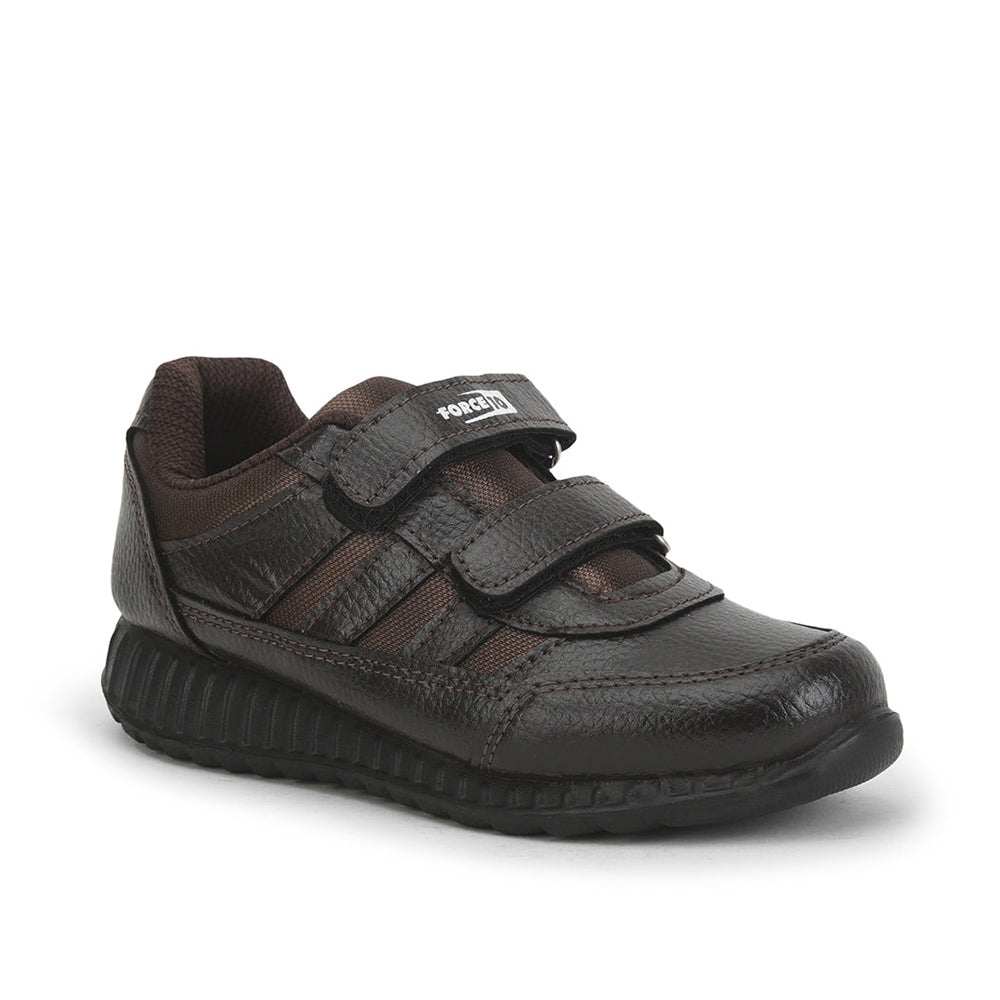 Force 1 (Brown) Velcro School Shoes For Kids ELECTRA-V By Liberty