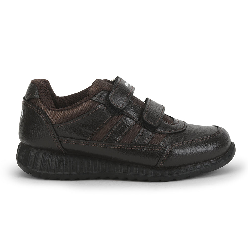 Force 1 (Brown) Velcro School Shoes For Kids ELECTRA-V By Liberty