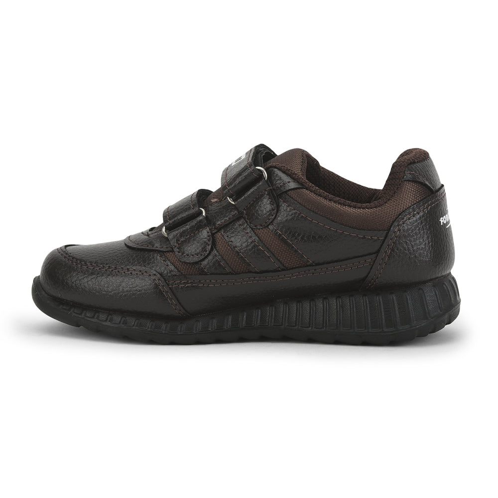 Force 1 (Brown) Velcro School Shoes For Kids ELECTRA-V By Liberty