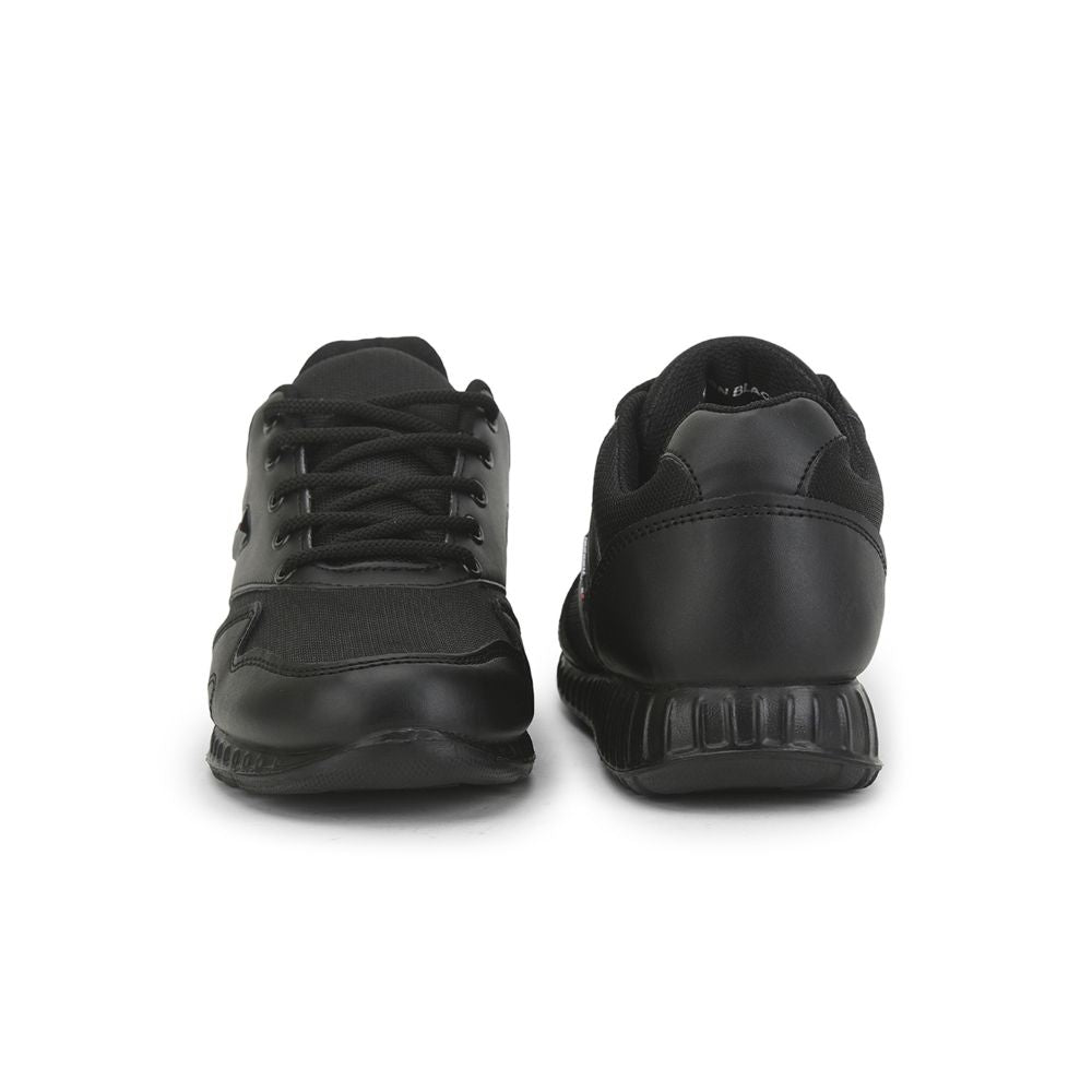 Force 1 (Black) Lacing Sports School Shoes For Kids 996-9GN By Liberty