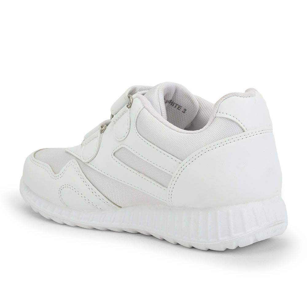 Force 1 (White) Velcro Sports School Shoes For Kids 996-9VGN By Liberty