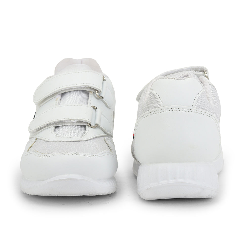 Force 1 (White) Velcro Sports School Shoes For Kids 996-9VGN By Liberty