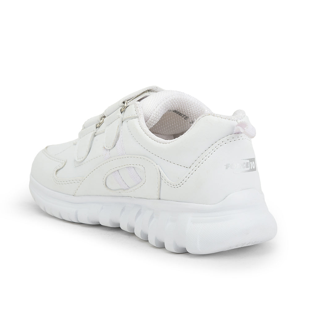 Force 1 (White) Velcro Sports School Shoes For Kids 996-2T-V By Liberty