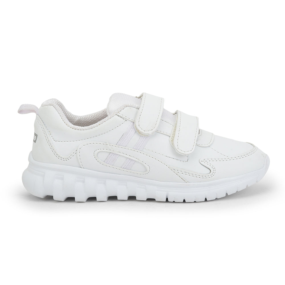 Force 1 (White) Velcro Sports School Shoes For Kids 996-2T-V By Liberty