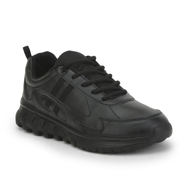 Force 1 (Black) Lacing Sports School Shoes For Kids 996-2T By Liberty