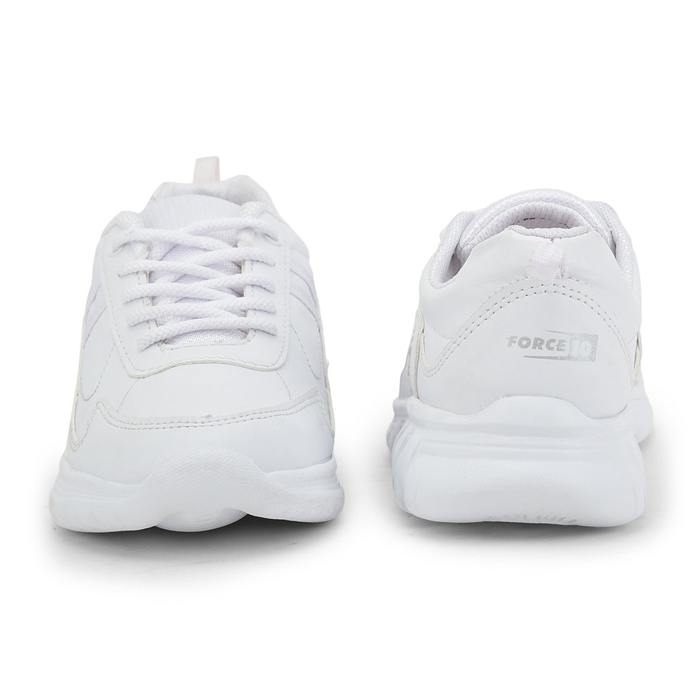 Force 1 (White) Lacing Sports School Shoes For Kids 996-2T By Liberty