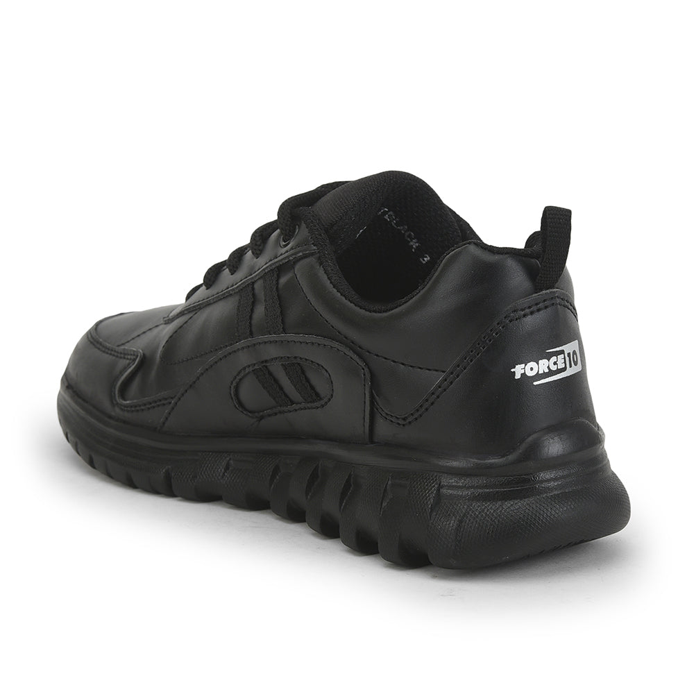 Force 1 (Black) Lacing Sports School Shoes For Kids 996-2T By Liberty