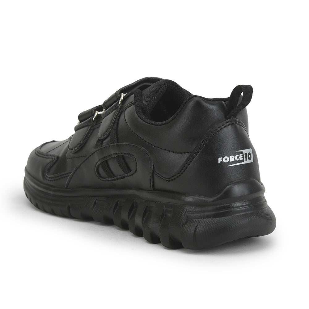 Force 1 (Black) Velcro Sports School Shoes For Kids 996-2T-V By Liberty