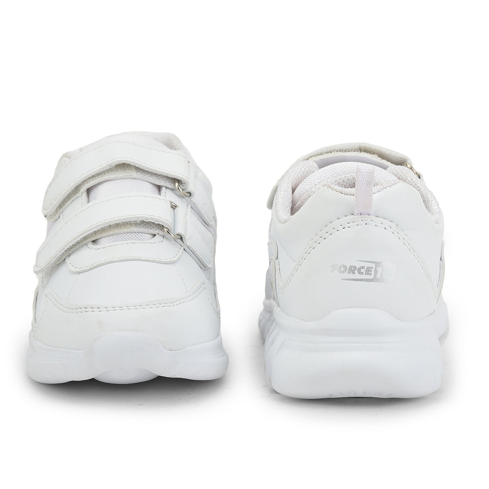 Force 1 (White) Velcro Sports School Shoes For Kids 996-2T-V By Liberty