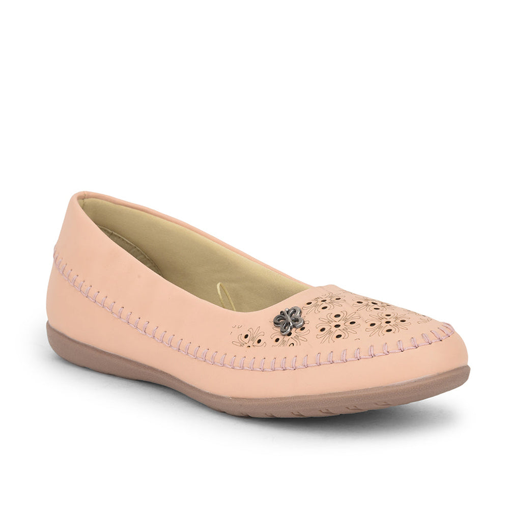 Senorita Fashion (Peach) Ballerina Shoes For Ladies LPM-122 By Liberty