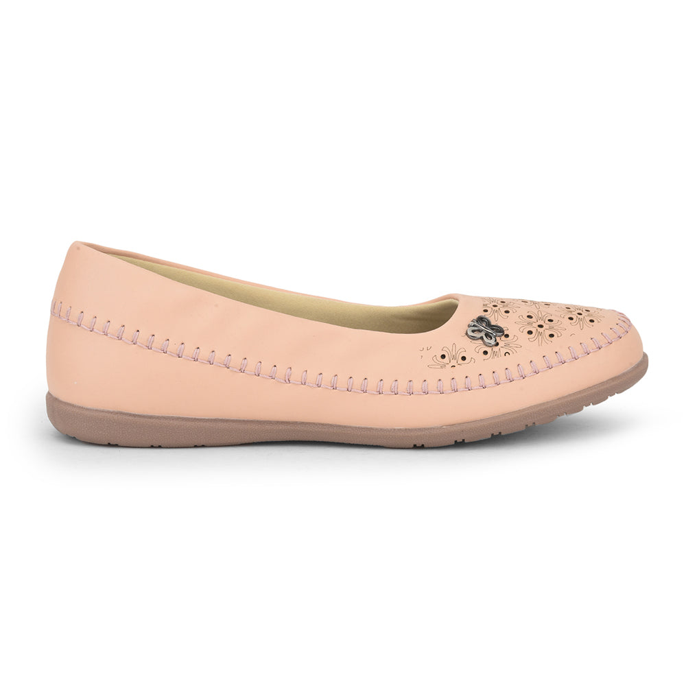 Senorita Fashion (Peach) Ballerina Shoes For Ladies LPM-122 By Liberty