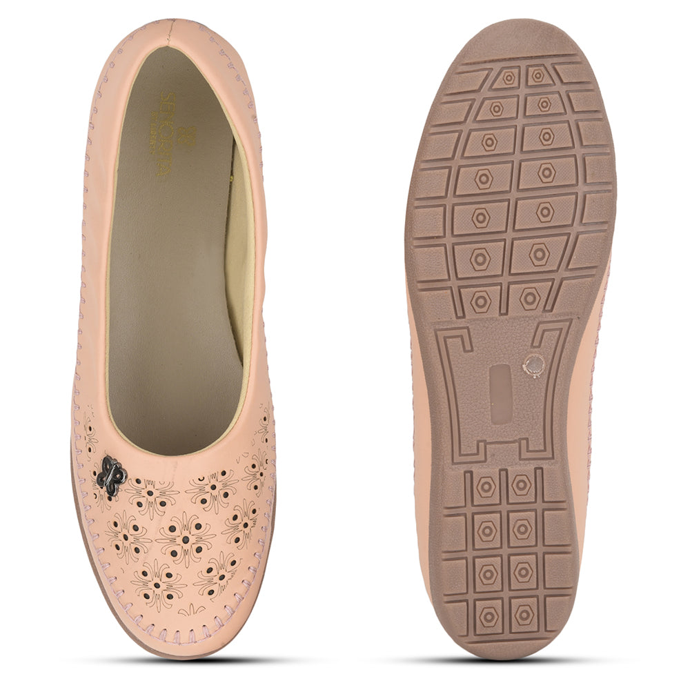 Senorita Fashion (Peach) Ballerina Shoes For Ladies LPM-122 By Liberty