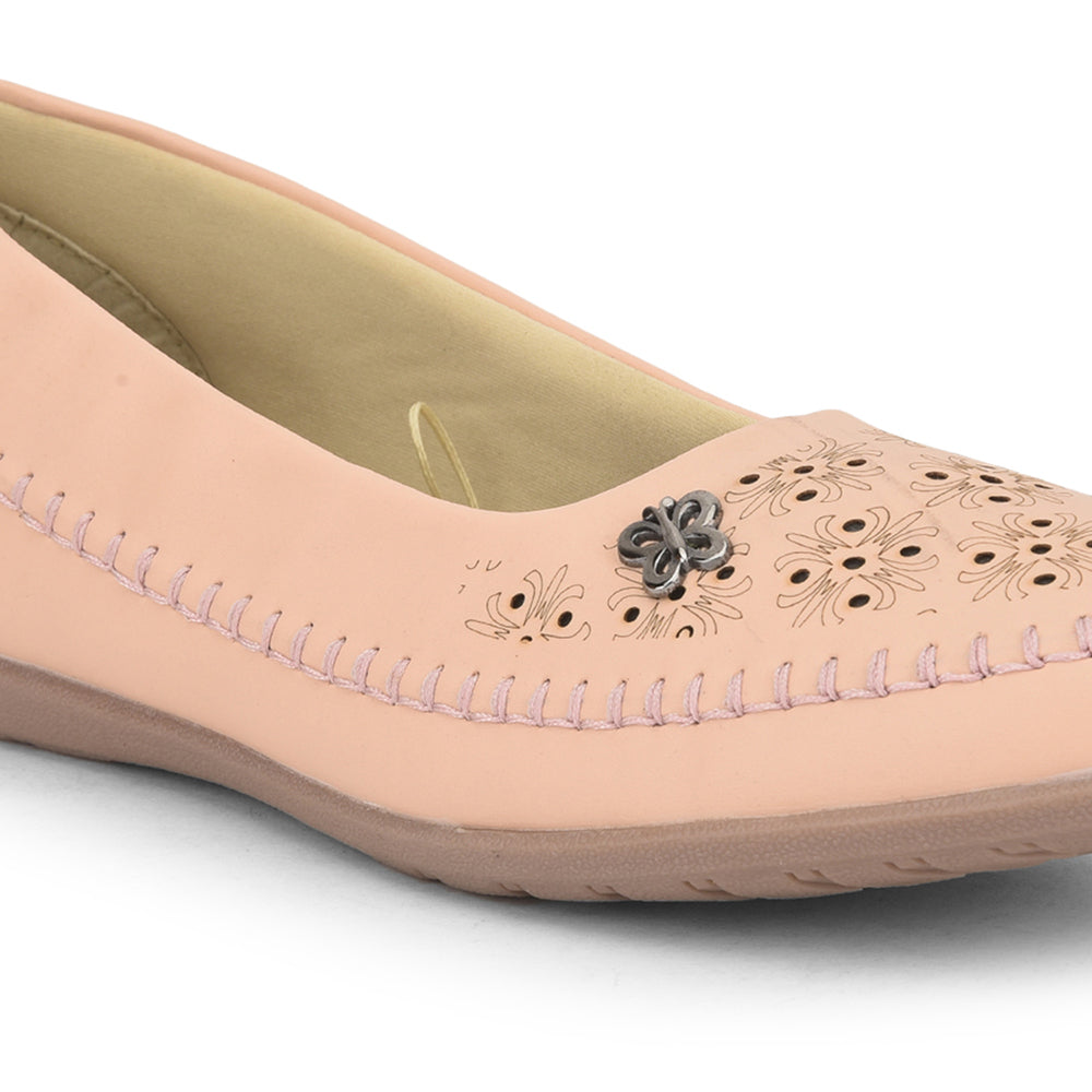 Senorita Fashion (Peach) Ballerina Shoes For Ladies LPM-122 By Liberty