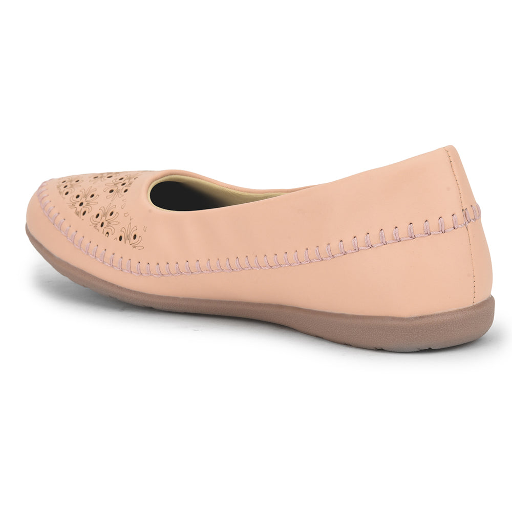 Senorita Fashion (Peach) Ballerina Shoes For Ladies LPM-122 By Liberty