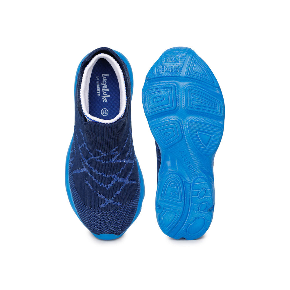 Lucy & Luke (Blue) Casual Non Lacing Shoes For Kids KSN-27 By Liberty