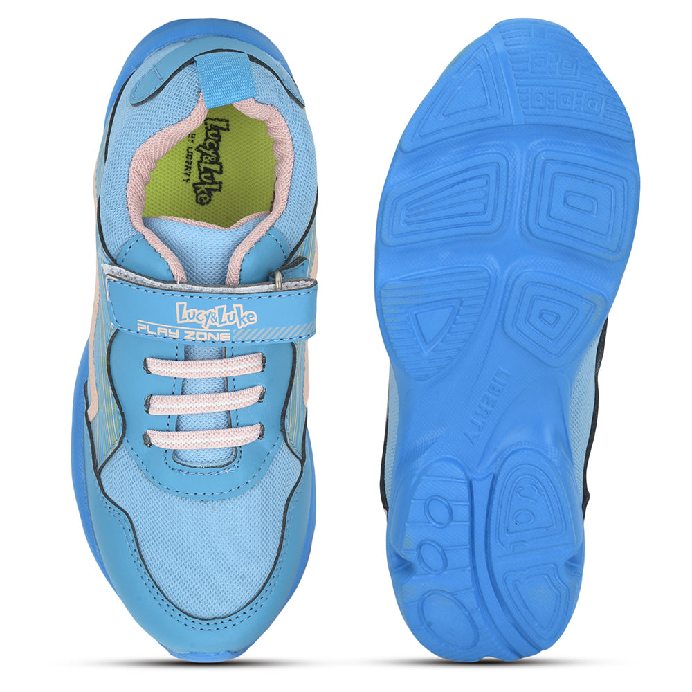 Lucy & Luke (Blue) Casual Non Lacing Shoes For Kids KSN-31 By Liberty