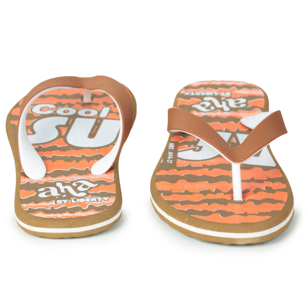 A-HA By Casual Orange Flip-Flops For Men AHA-27 By Liberty