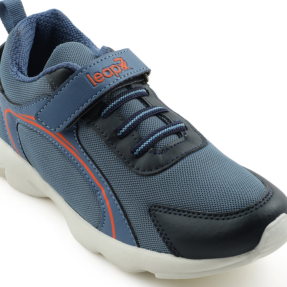 Leap7x Blue Non Lacing Sports Running Shoes For Kids KSN 670V 