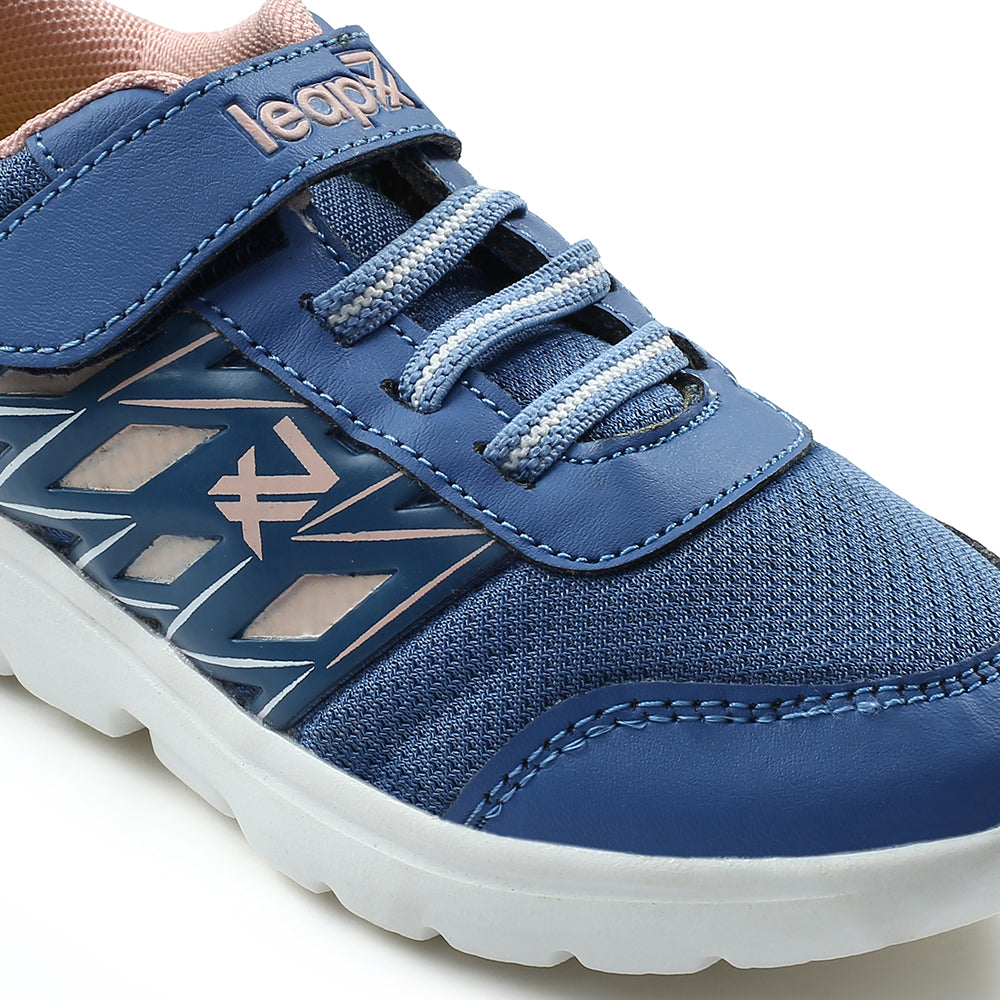 Leap7x Blue Non Lacing Velcro Casual Shoes For Kids JERRY-V 