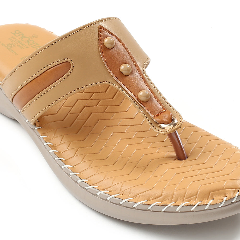 Senorita Beige Casual Slipper For Women S624-02 